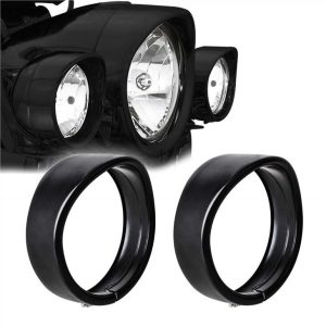 Morsun 4.5inch Magla Light Trim Ring Black Chrome For Harley Road Glide