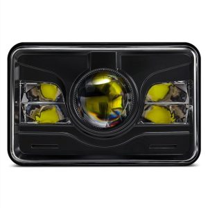 Morsun 4x6 Square LED farovi za Kenworth T800 T400 Black Chrome Headlight Projector