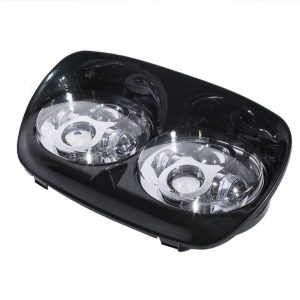 Morsun 5.75inch Chorm Black LED Dual Headlamp For Road Glide Far with Low Beam
